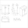 Grade A1 - 600mm Blue Freestanding Vanity Unit with Basin and Black Handle - Ashford