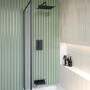 Matt Black 2 Outlet Shower With Wall Mounted 250mm Shower Head and Bath Spout - Zana