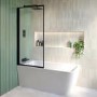 Matt Black 2 Outlet Shower With Wall Mounted 250mm Shower Head and Bath Spout - Zana