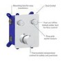Push Button Concealed Mixer Shower with Round Head - Vance