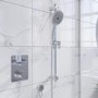 Grade A1 - Chrome Dual Outlet Wall Mounted Thermostatic Mixer Shower with Hand Shower - Vance