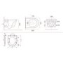 Wall Hung Rimless Toilet with Soft Close Seat, White Glass Sensor Flush Plate, 820mm Frame & Cistern – Newport