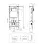 Wall Hung Rimless Toilet with Soft Close Seat, Matt Black Mechanical Flush Plate, 1168mm Frame & Cistern – Newport