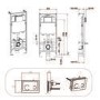 Wall Hung Rimless Toilet with Soft Close Seat, Black Glass Sensor Flush Plate, 1168mm Frame & Cistern – Newport