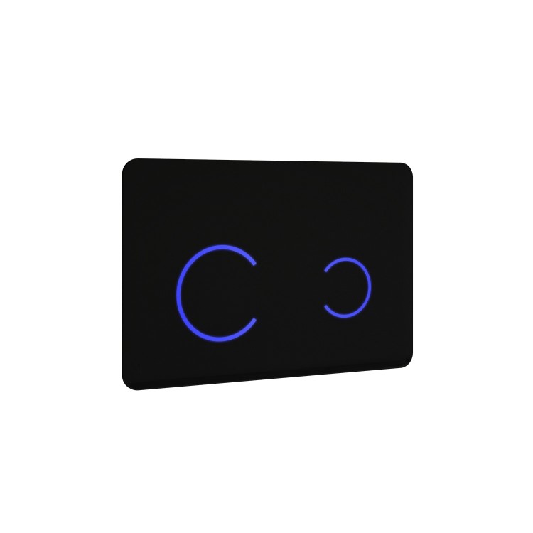 Wall Hung Rimless Toilet with Soft Close Seat, Black Glass Sensor Flush Plate, 1168mm Frame & Cistern – Newport