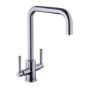 White Single Bowl Composite Inset kitchen Sink with Reversible Drainer & Chrome Dual Lever Kitchen Mixer Tap - Essence