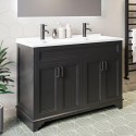 BUN/A1/BeBa_28668/90302 Grade A1 - 1200mm Black Freestanding Double Vanity Unit With Basins  - Camden 