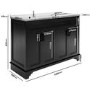 1200mm Black Freestanding Double Vanity Unit with Basins - Camden