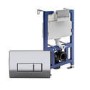 820mm Wall Hung Toilet Frame & Chrome Pneumatic Dual Flush Plate with Concealed Cistern - Elira