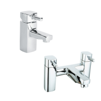Chrome Bath and Basin Tap Set - Form Chrome Bath and Basin Tap Set - Form