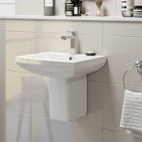 Grade A1 - Semi Pedestal and Basin 460mm -  Tabor