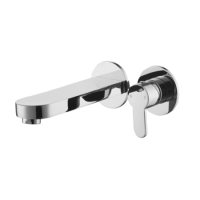 GRADE A1 - Chrome Wall Mounted Bath Mixer Tap - Como