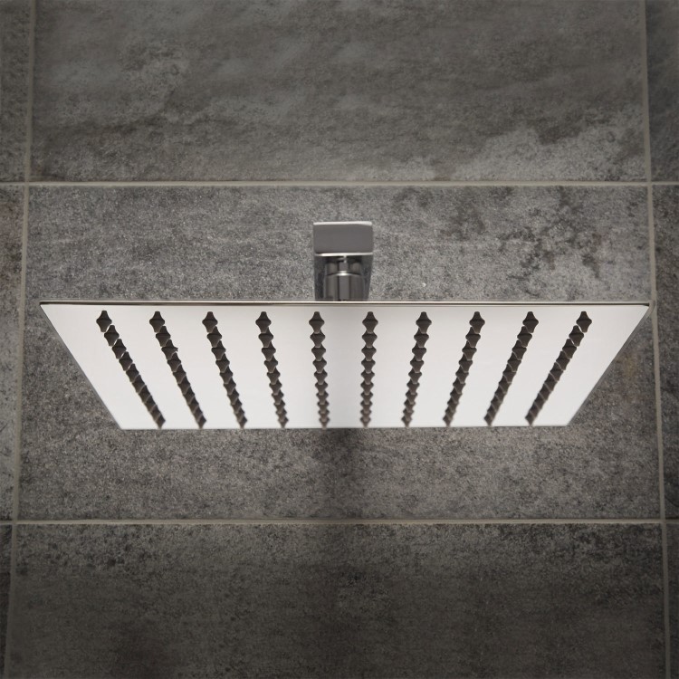 UltraThin Designer Square 200mm Shower Head & Wall Arm