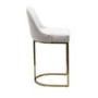 Set of 2 Beige Boucle Kitchen Stools with Gold Legs - Callie
