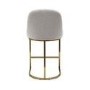 Set of 4 Beige Boucle Kitchen Stools with Gold Legs - Callie