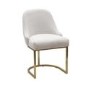 Set of 4 Beige Boucle Dining Chairs with Gold Legs - Callie