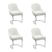 Set of 4 Beige Boucle Dining Chairs with Chrome Legs - Callie