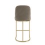 Mink Velvet Kitchen Stool with Gold Legs - Callie