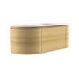 1200mm Oak Wood Effect Wall Hung Vanity Unit with Solid Surface Basin - Cali