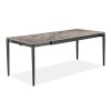 Grey Marble Extendable Dining Table with 8 Grey Velvet Dining Chairs - Camilla