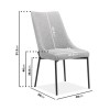 White Marble Extendable Dining Table with 6 Grey Fabric Dining Chairs - Camilla