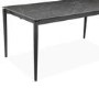 Black Ceramic Marble Extendable Dining Table Set with 6 Black Velvet Chairs - Seats 6 - Camilla
