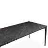 Black Ceramic Marble Extendable Dining Table Set with 6 Black Velvet Chairs - Seats 6 - Camilla