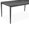 Black Marble Extendable Dining Table with 6 Teal Velvet Dining Chairs - Camilla