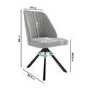 Black Ceramic Marble Extendable Dining Table Set with 8 Grey Fabric Swivel Chairs - Seats 8 - Camilla