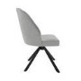 Black Ceramic Marble Extendable Dining Table Set with 8 Grey Fabric Swivel Chairs - Seats 8 - Camilla