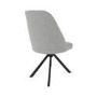 Black Ceramic Marble Extendable Dining Table Set with 8 Grey Fabric Swivel Chairs - Seats 8 - Camilla