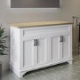 1200mm White Freestanding Double Countertop Vanity Unit - Camden