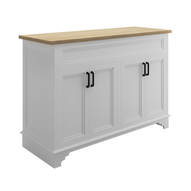 1200mm White Freestanding Double Countertop Vanity Unit - Camden