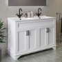 1200mm White Freestanding Double Vanity Unit with Basins - Camden
