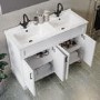 1200mm White Freestanding Double Vanity Unit with Basins - Camden