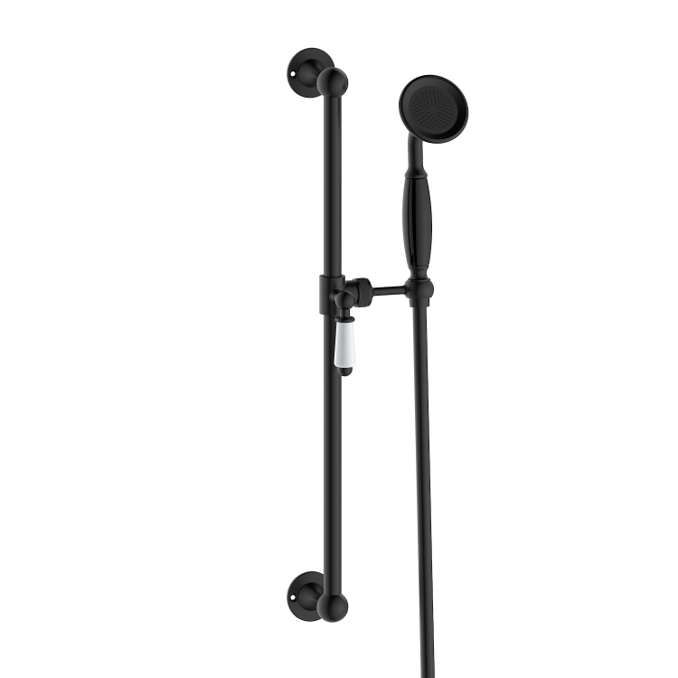Black 2 Outlet  Wall Mounted Thermostatic Mixer Shower Set with Hand Shower - Cambridge