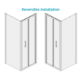 ALMOST PERFECT - Brushed Brass 6mm Glass Square Bifold Shower Enclosure 800x800mm - Carina