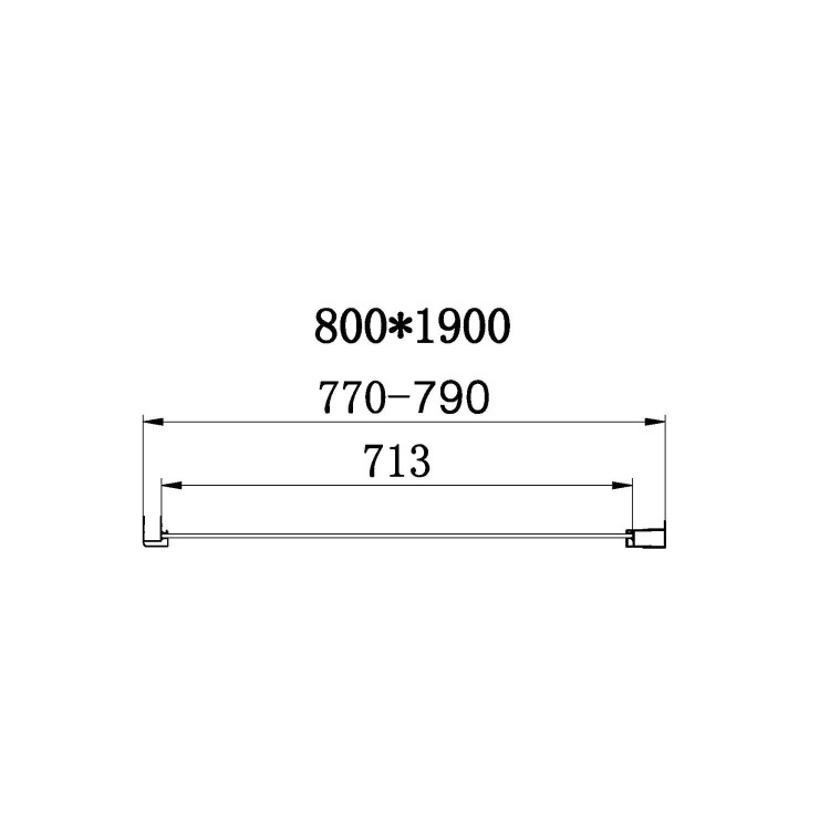 800mm Chrome 6mm Glass Square Hinged Shower Enclosure - Carina