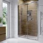 GRADE A1 - 1100mm Chrome Sliding Door Shower Enclosure 6mm Glass - Carina