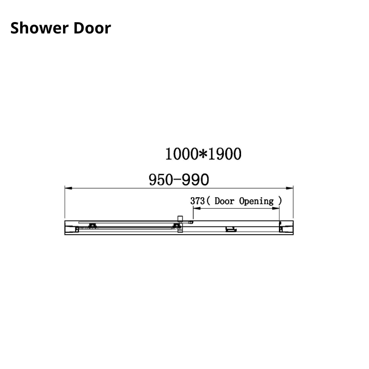 1000x900mm Chrome 6mm Glass Rectangular Sliding Shower Enclosure - Carina