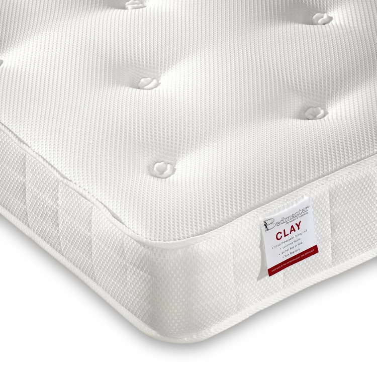 Small Double Orthopaedic Open Coil Spring Tufted Mattress - Clay