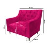 Hot Pink Velvet Armchair with Matching Footstool - Cole