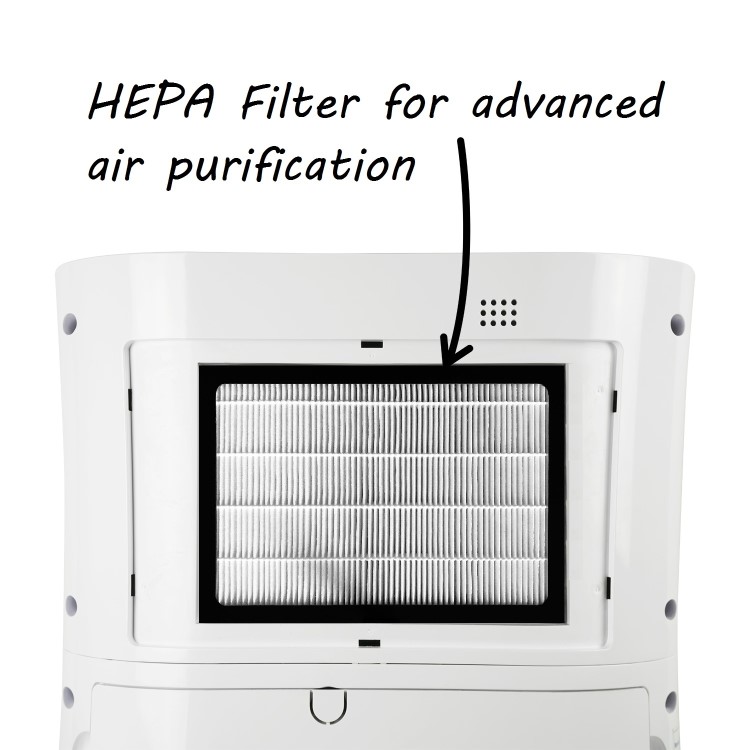 electriQ CD12P dehumidifier with HEPA filter for advanced air purification