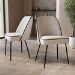 Set of 2 Cream Upholstered Dining Chairs - Celia