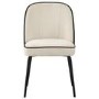 Set of 2 Cream Upholstered Dining Chairs - Celia