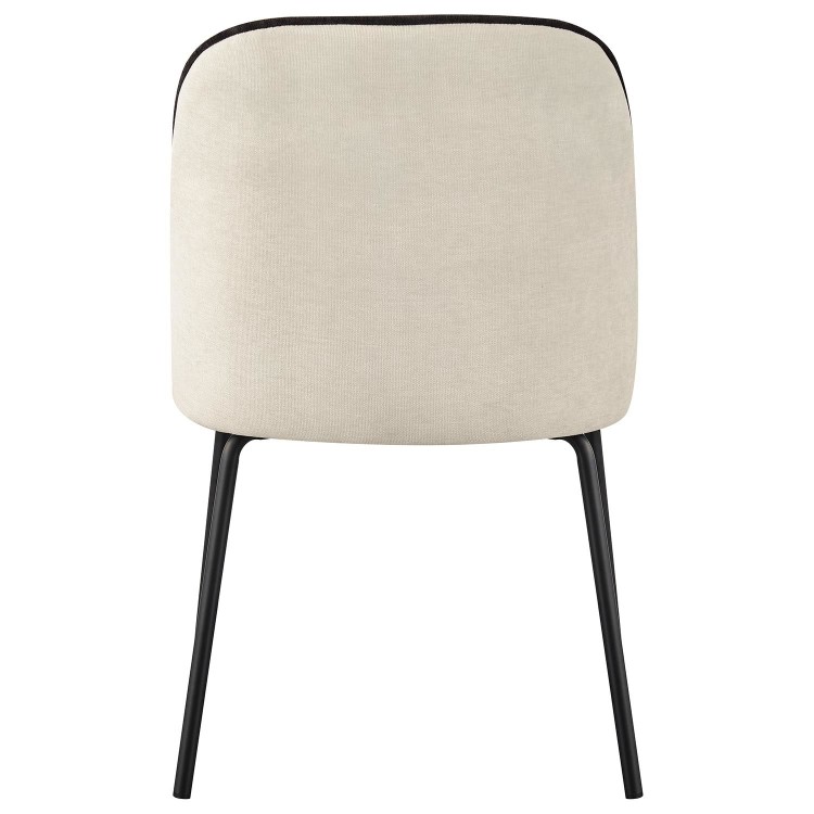 Set of 2 Cream Upholstered Dining Chairs - Celia