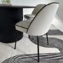 Set of 2 Cream Upholstered Dining Chairs - Celia
