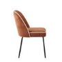 Set of 2 Burnt Orange Upholstered Curved Dining Chairs - Celia