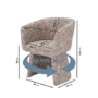 Set of 6 Curved Tub Swivel Dining Chairs in Multi Coloured Fabric - Cher