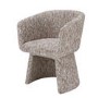 Round Walnut Dining Table Set with 4 Multi Coloured Fabric Swivel Tub Dining Chairs - Owen